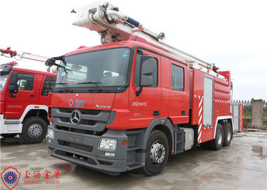 Tháp phun nước cao Xe cứu hỏa Benz Chassis 32 mét Chiều cao làm việc
