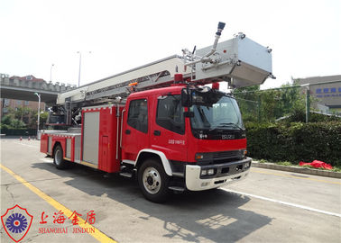 Chiều cao làm việc 30 mét Xe cứu hỏa thang trên không Khung gầm ISUZU với bình nhiên liệu 200L