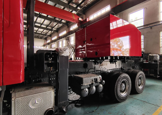 Động cơ Diesel 435 mã lực Xe cứu hỏa thang trên không với thang bốn đoạn